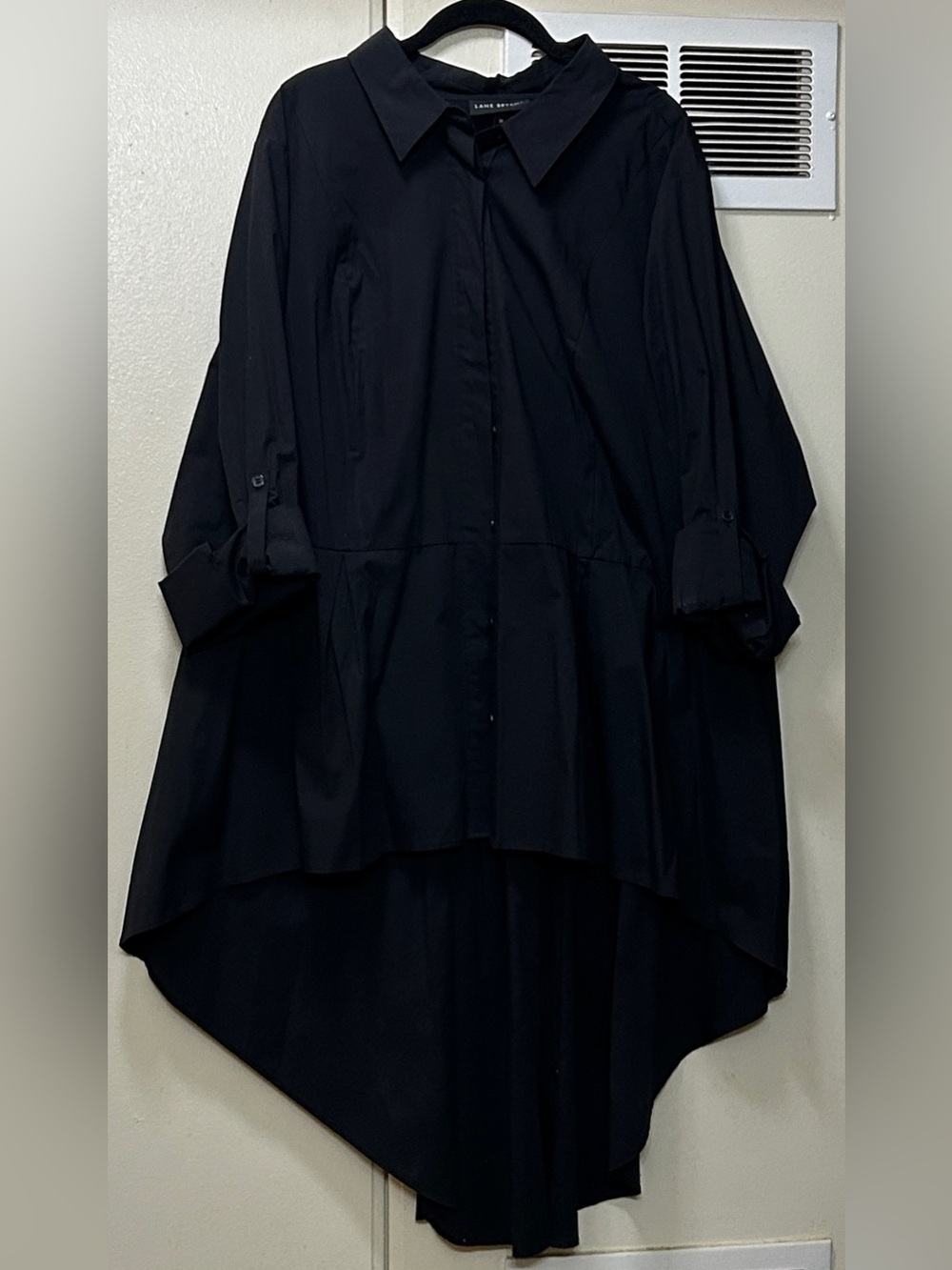 NWT Lane Bryant Black High-Low Button Shirt Dress size 28